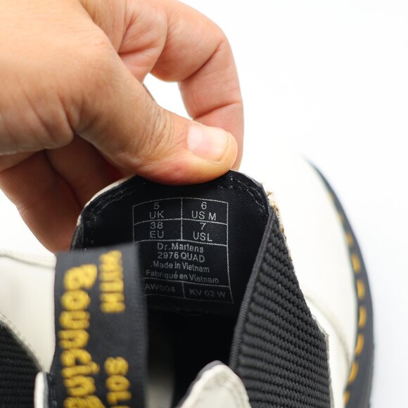 Doc Dr. Martens 2976 Quad Women's Size 7 White Leather Platform Chelsea Boots - Picture 3 of 12